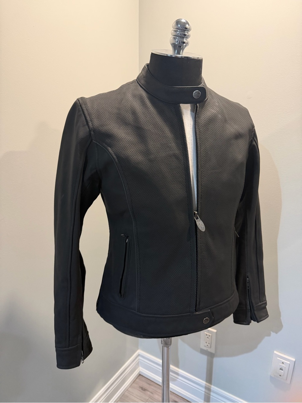 river road motorcycle buffalo leather men’s jacket size large